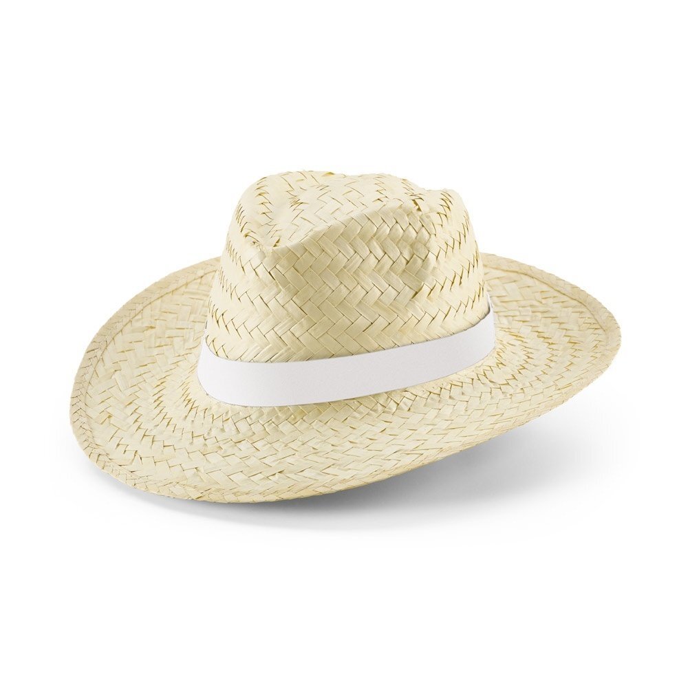 EDWARD RIB. Cappello in paglia naturale con nastro sublimatico - 99085