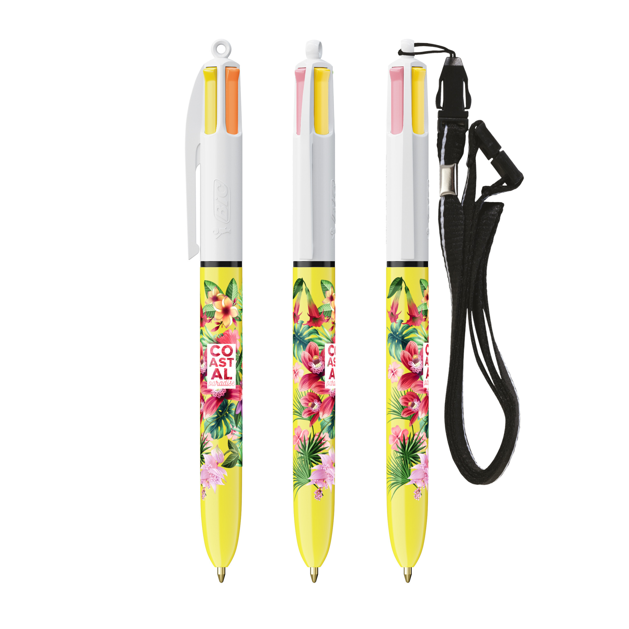 Penna a sfera BIC® 4 colori Sun con cordino - 3460001098