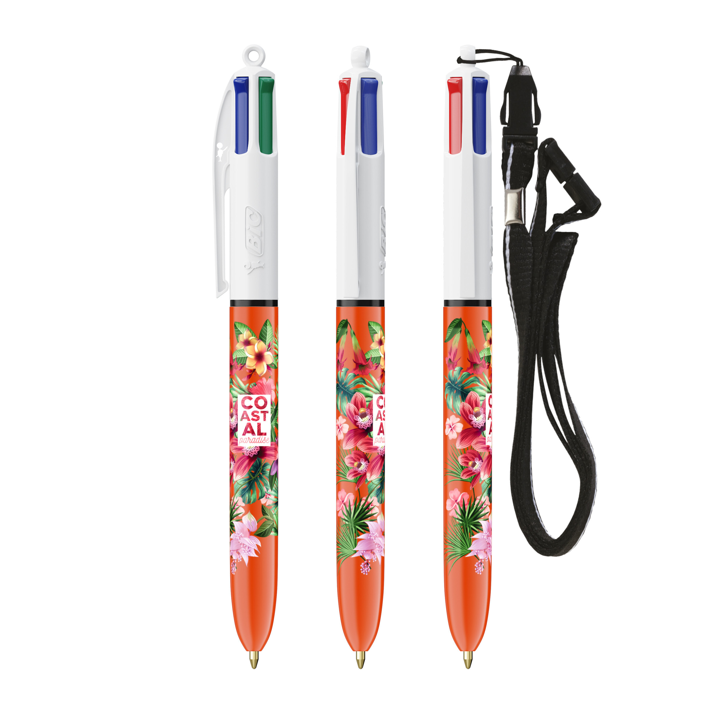Penna a sfera BIC® 4 Colori Fine con cordino - 3460001111