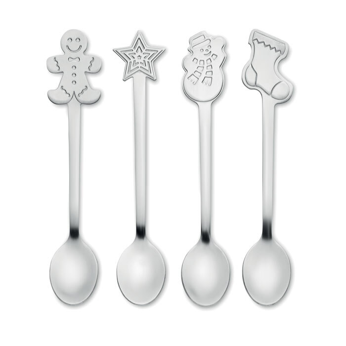 CHIP SET. Set: 4 cucchiai da tè natalizi - CX1533