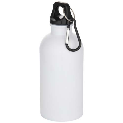 Borraccia da 400 ml in acciaio inossidabile certificato RCS a parete singola adatta per stampa a sublimazione con moschettone Oregon - 100873