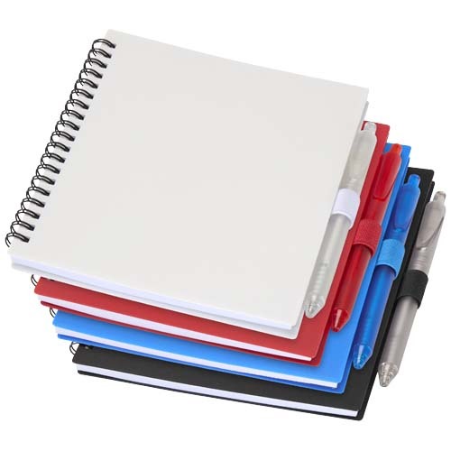 Set di blocco note con copertina morbida in plastica riciclata e penna a sfera (inchiostro blu) Niove - 106298