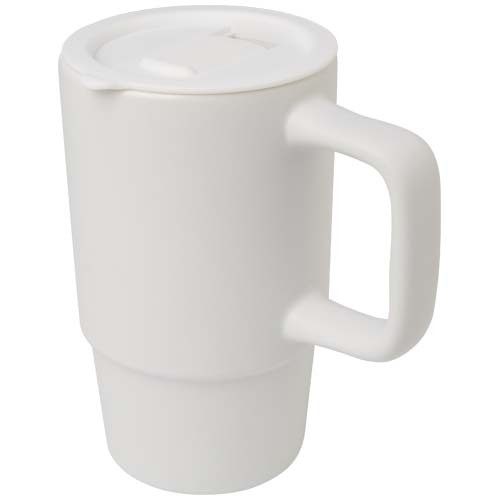 Tazza in ceramica da 450 ml con coperchio in plastica Carter - 100896