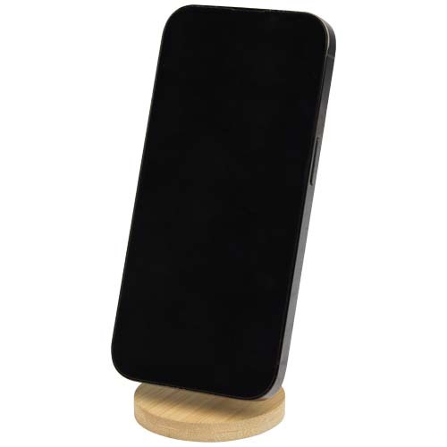 Supporto magnetico per telefono pieghevole in plastica riciclata con dettagli in bambù Alcor - 124463