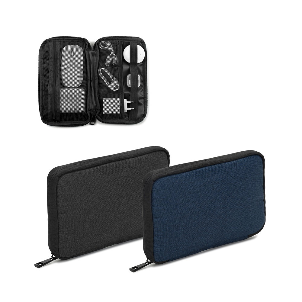 DALLAS BAG. Borsa organizer in poliestere riciclato 600D ad alta densità con spazioso scomparto principale per accessori tecnologici - 92574