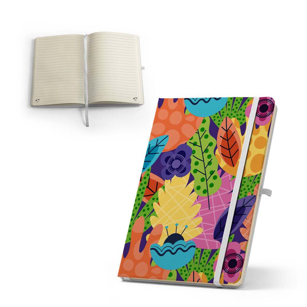 ANNE SUB. Quaderno A5 in poliestere riciclato (100% rPET) 300D, ideale per la personalizzazione tramite sublimazione - 93653