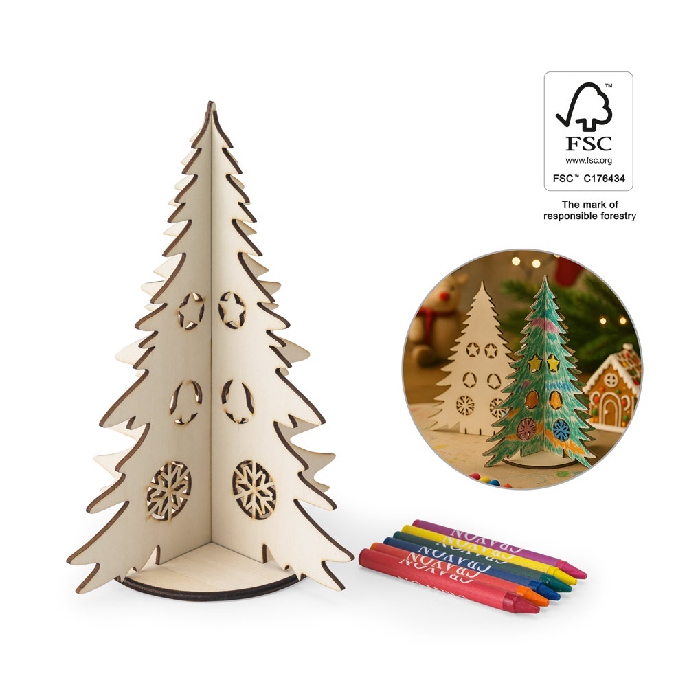 PINERY. Albero di Natale in legno da colorare, smontabile - 98153