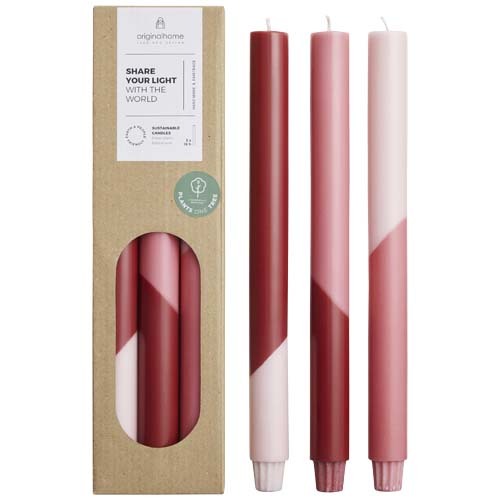 Set di 3 candele con design a colori diagonali Originalhome Eden - 126425