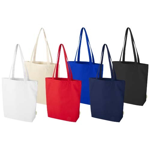 Tote bag da 11 litri con base ampia in tessuto biologico certificato OCS da 180 g/m&sup2; Odisha  - 120782