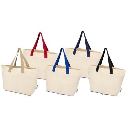 Tote bag pieghevole in cotone riciclato certificato GRS da 140 g/m&sup2; Sierra - 7L - 120788