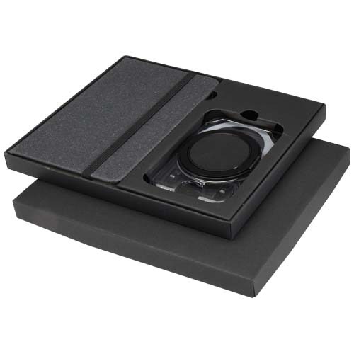 Set regalo con blocco note formato A6 con copertina rigida e portafoglio MagSafe Kern  - 107164