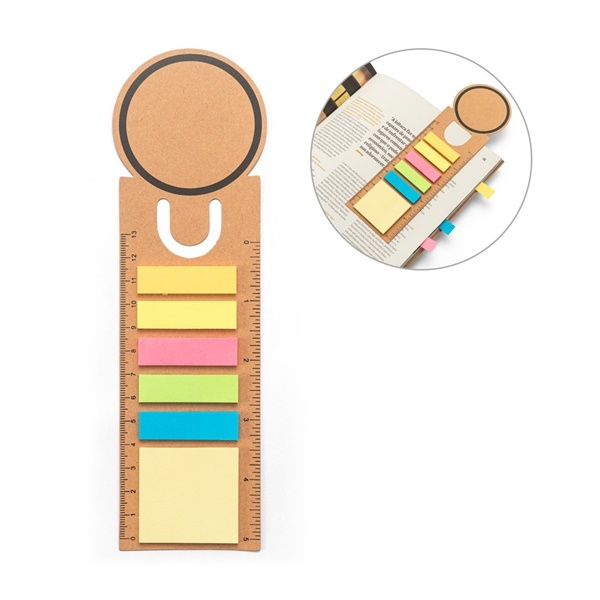 SAWYER. Set da ufficio 3 in 1, realizzato in carta riciclata al 100%, con superficie superiore rotonda estampa nera su tutto il perimetro - 93662