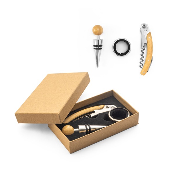 SAVORY. Set da vino in bamb&ugrave; e acciaio inossidabile - 94388