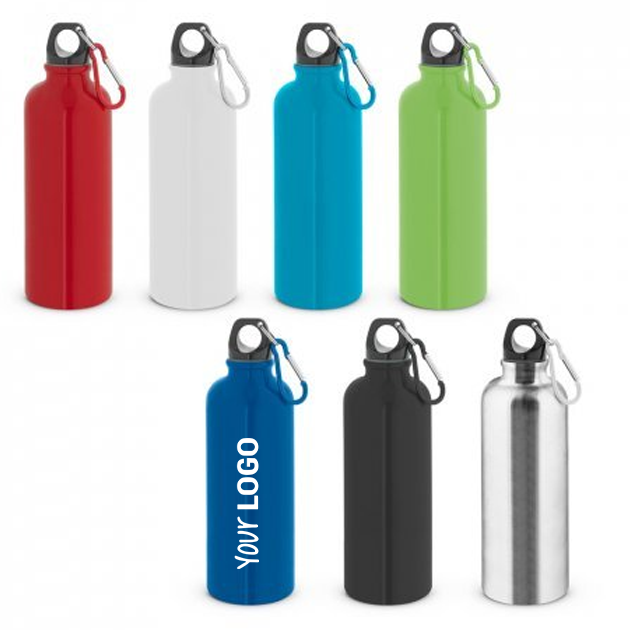 KELCE Borraccia in acciaio inossidabile con parete singola e moschettone 550 ml 94392 personalizzabile