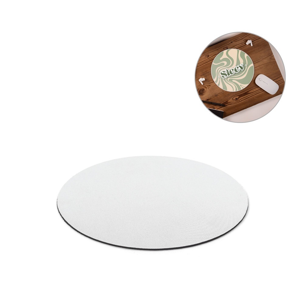 BLAIR ROUND. Tappetino per mouse rotondo con base in gomma - 97149
