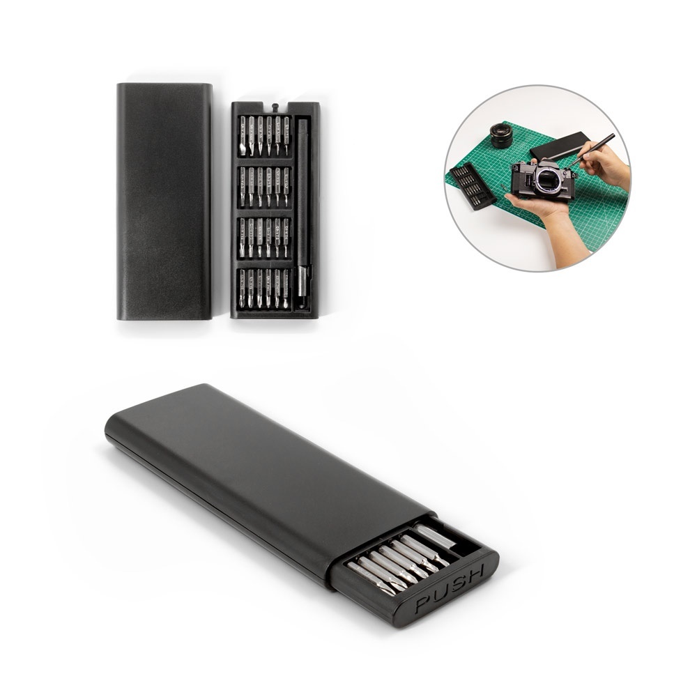 ATOM. Set di cacciaviti con diverse punte magnetiche in acciaio al carbonio - 98167