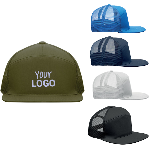 Cappellino 7 pannelli MO2866 visiera piatta personalizzati