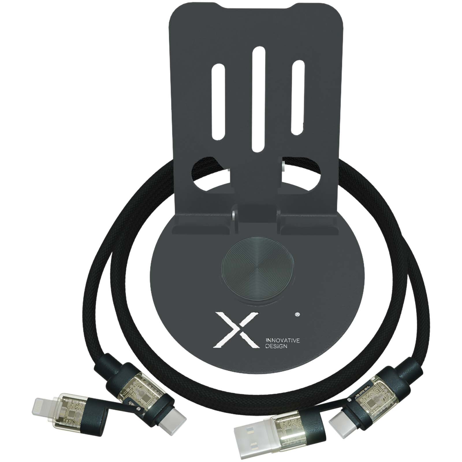 Supporto per telefono ruotabile a 360&deg; con cavo di ricarica 4 in 1 da 240 W SCX.design O34  - 1PX226