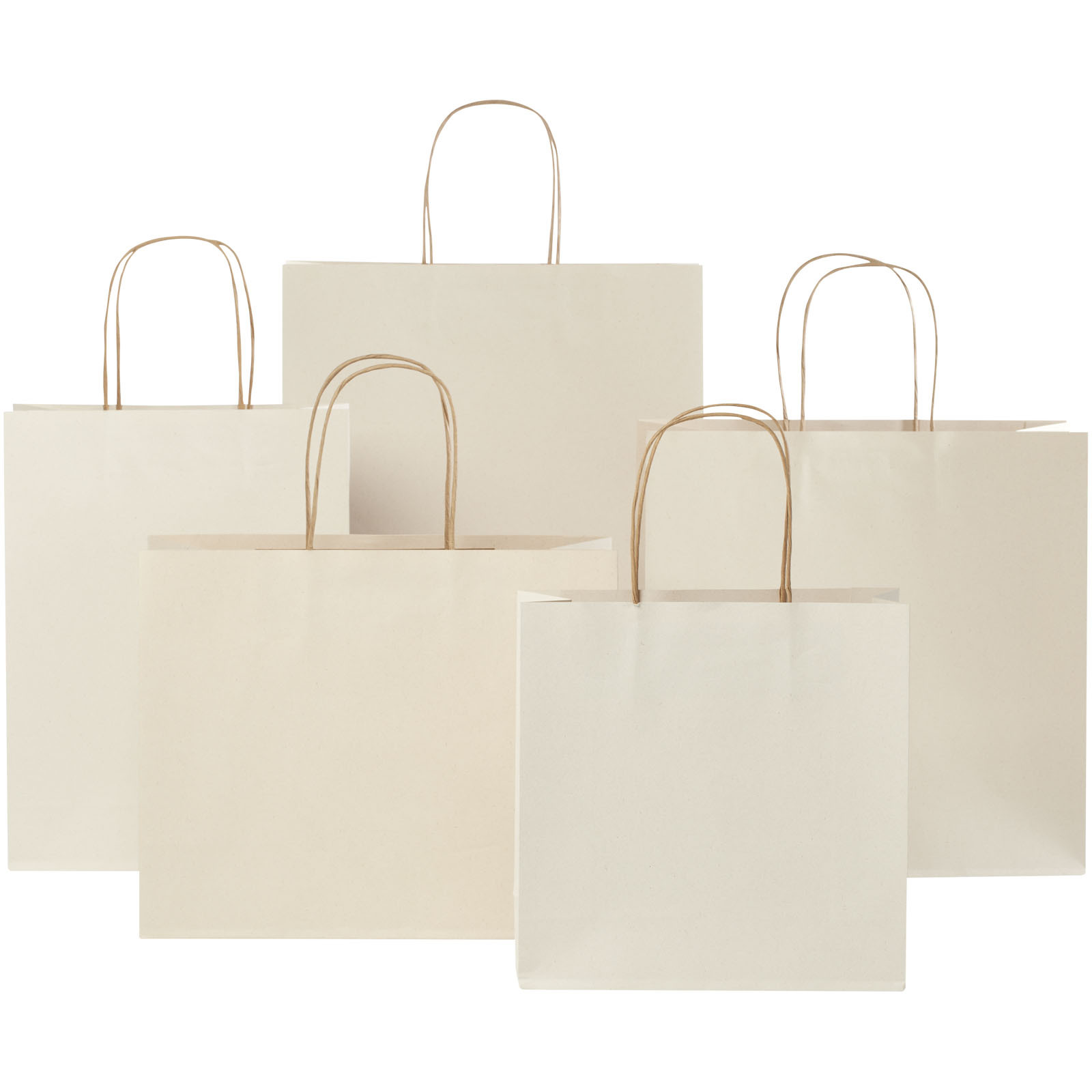 Shopper in carta da 150g/m2 realizzato con scarti agricoli con manici intrecciati - 31 x 12 x 31 cm - 1ZM004