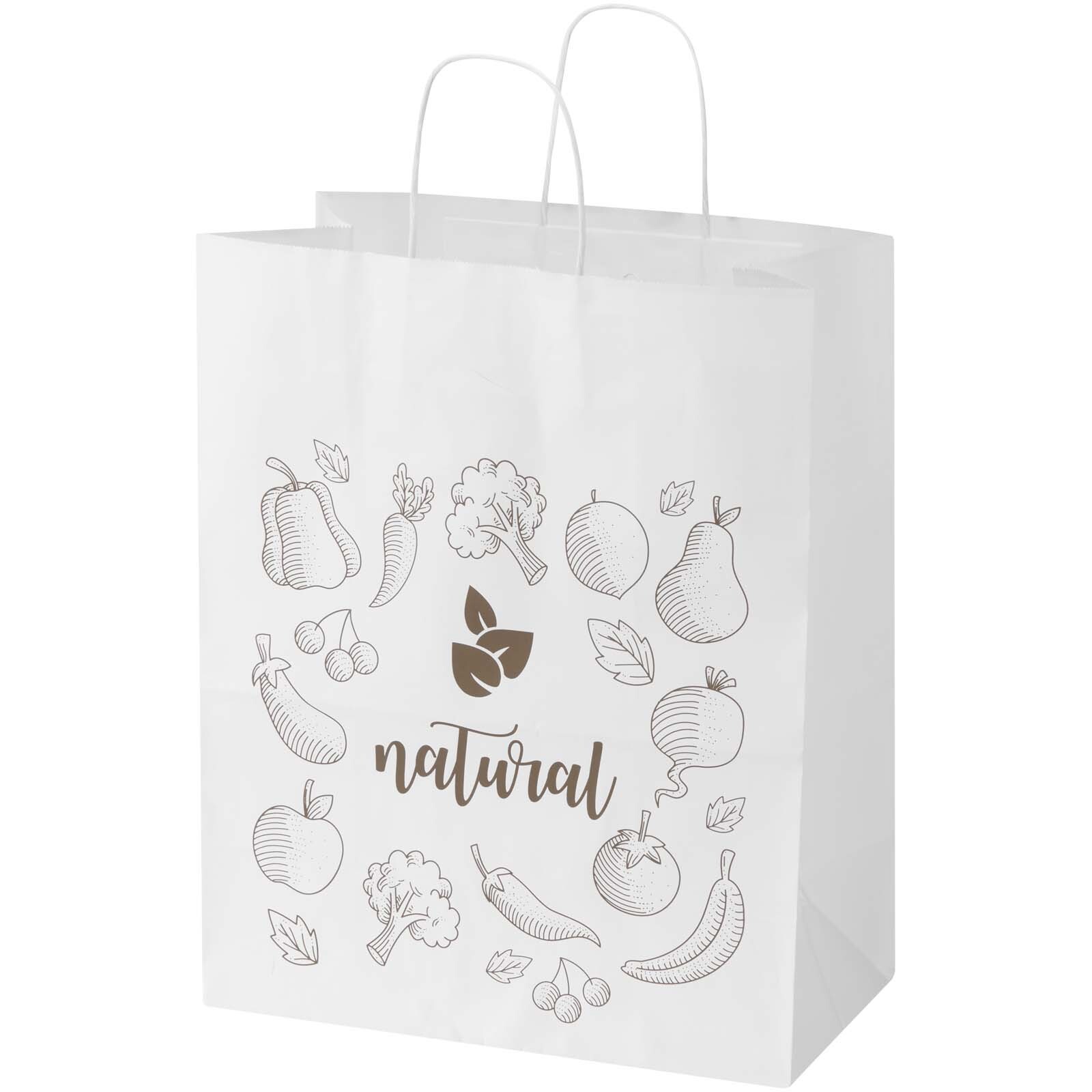 Sacchetto di carta da 80-90 g/m&sup2; con manici intrecciati, 32 x 17 x 39 cm Kraft - 1PQ010