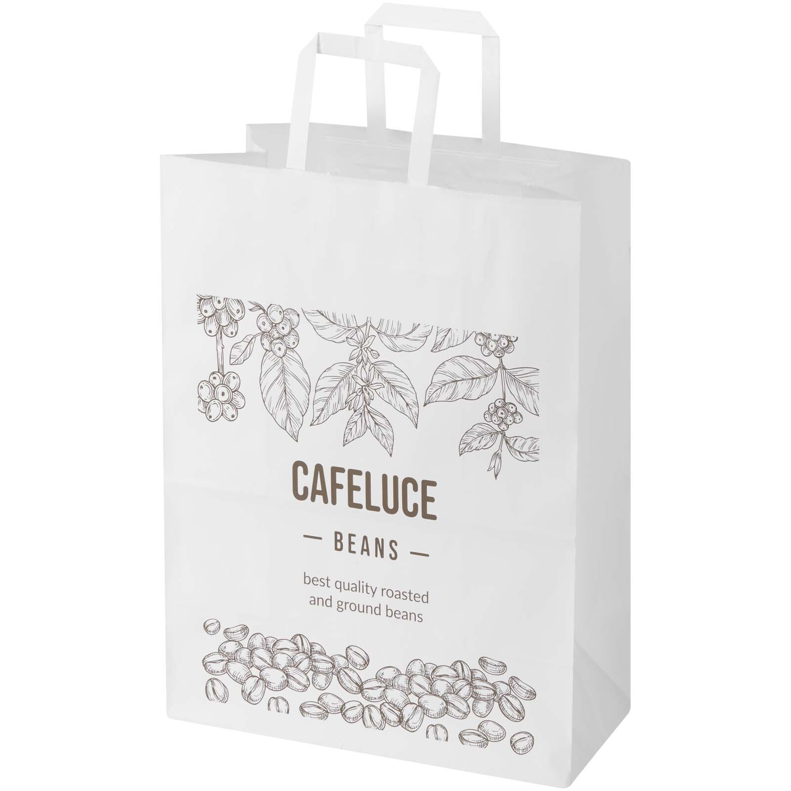 Sacchetto di carta da 80-90 g/m&sup2; con manici piatti , 32 x 17 x 39 cm Kraft - 1PQ011