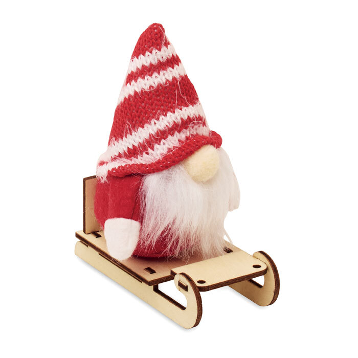 FROSTY SLEIGH. Gnomo su slitta di legno - CX1588