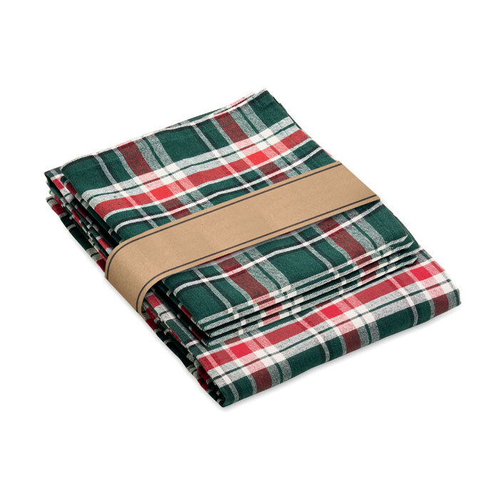 SANTABLE. Set di tovaglie in cotone a quadri - CX1599