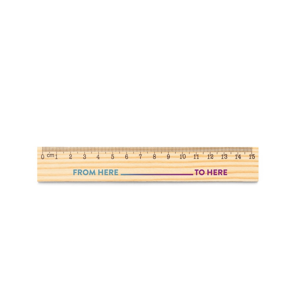 WESLEY 15. Righello in legno di pino con scala graduatada 15 cm - 93659