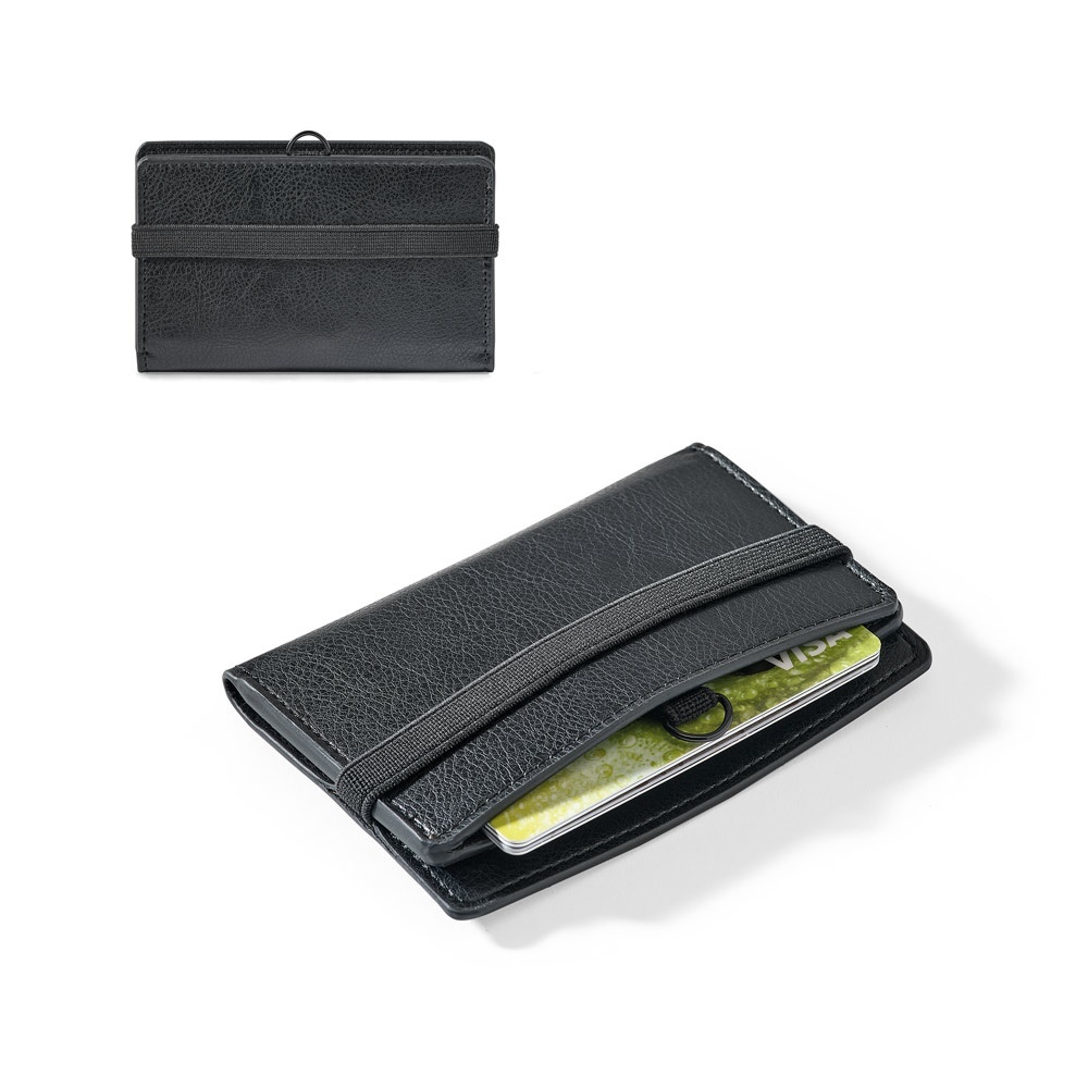 GLENN. Porta tessere in PU con chiusura elastica - 95128