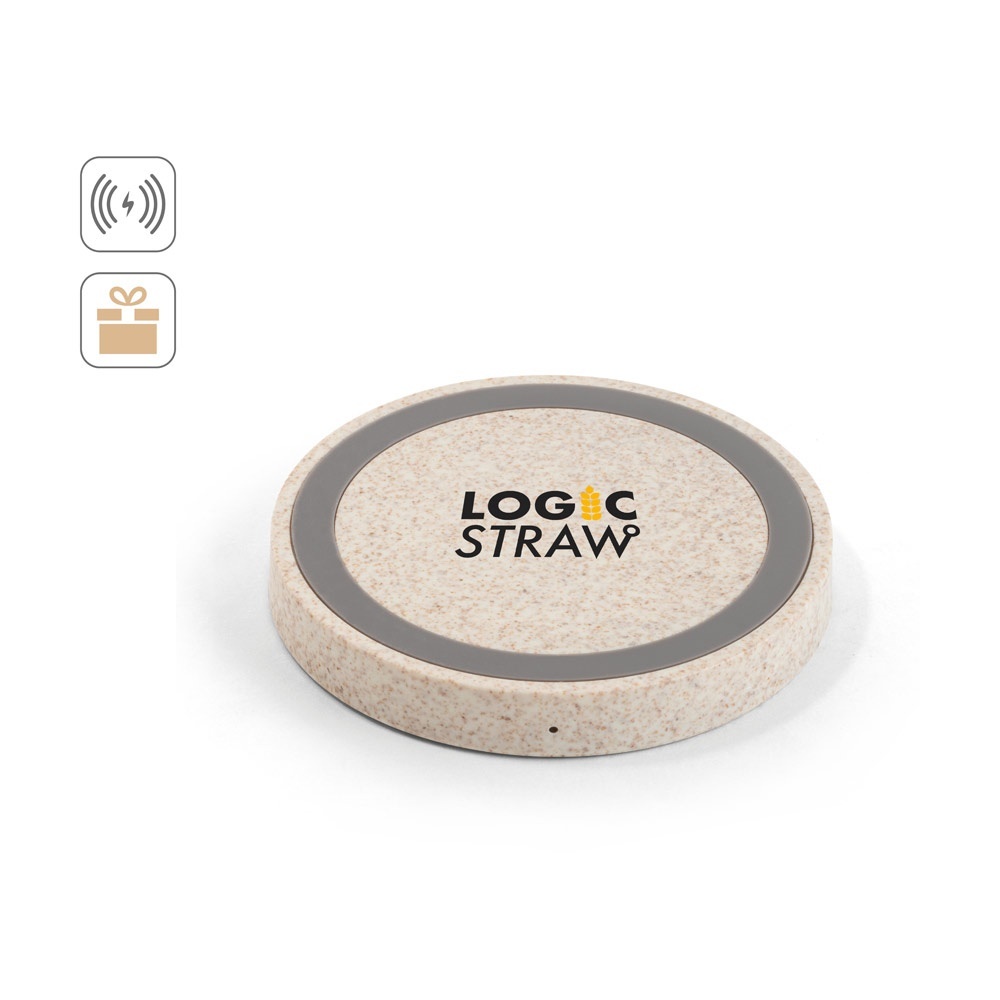 CUVIER. Caricatore wireless 15W in ABS riciclato (65% rABS) e fibra di paglia di grano (35%) - 97929