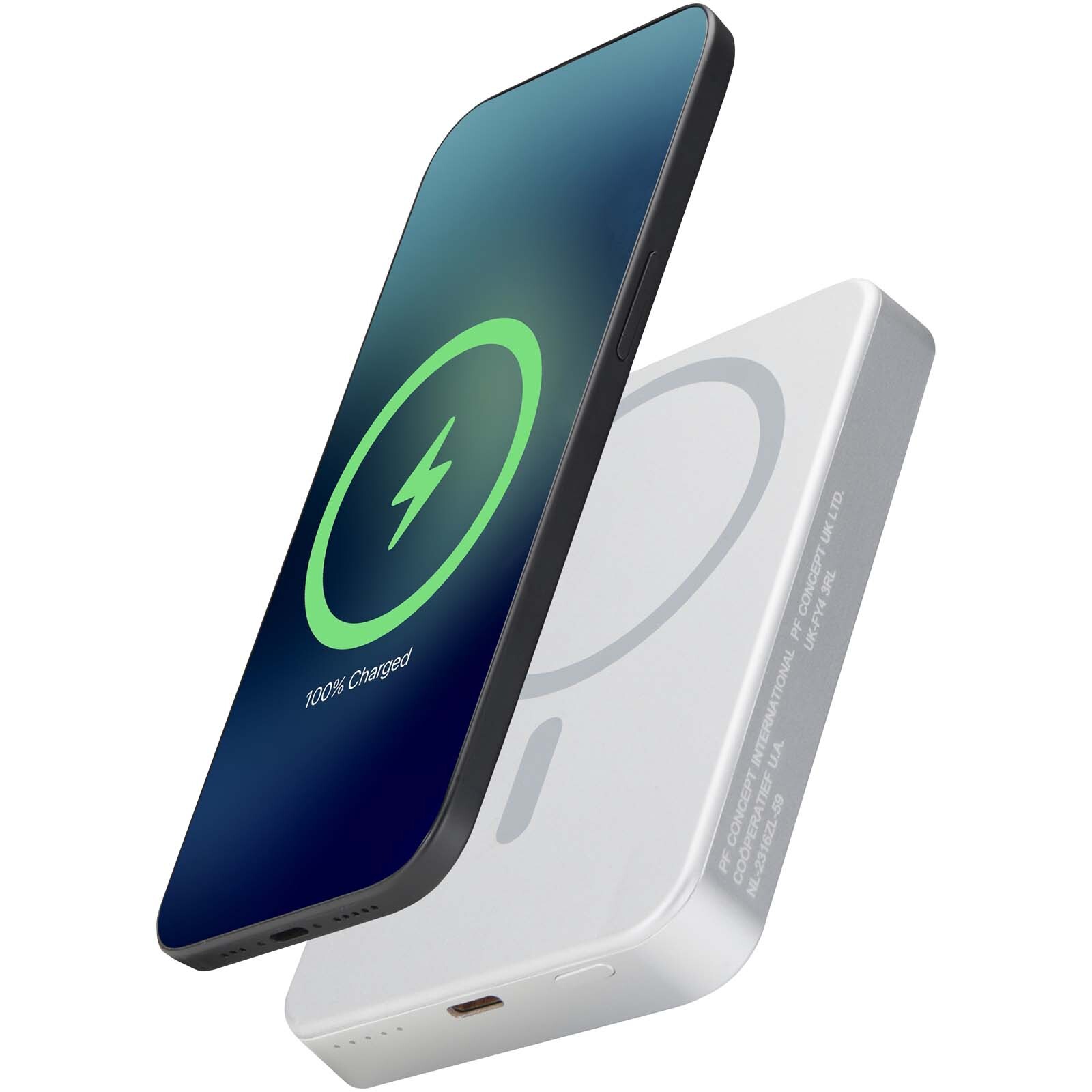 Power bank magnetico da 10.000 mAh in alluminio riciclato RCS Avis  - 124445