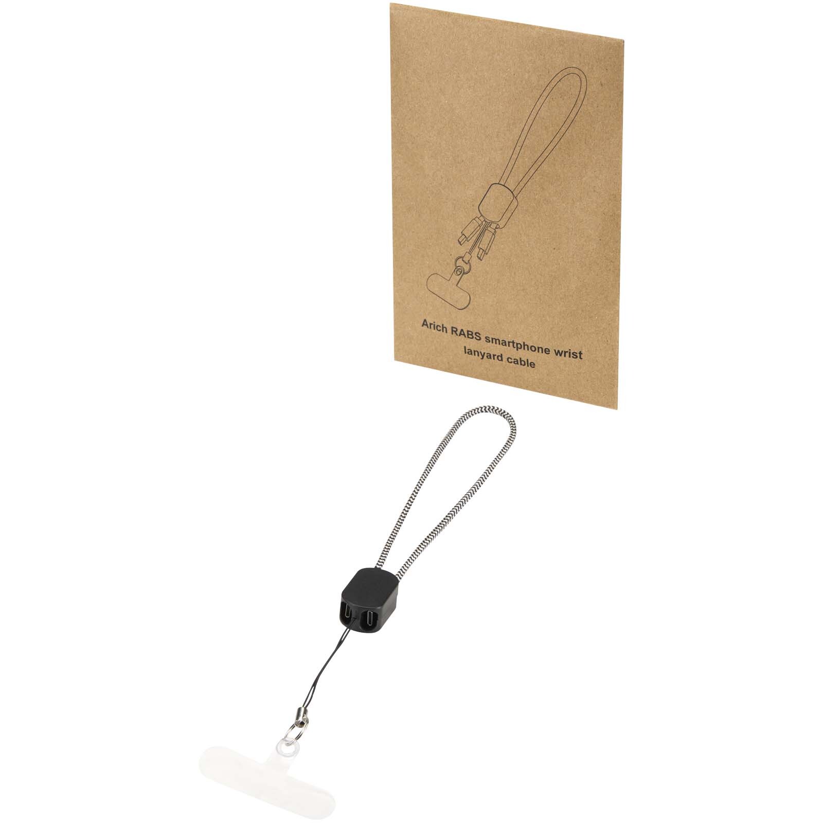Lanyard da polso riciclato RCS con cavo di ricarica Type-C da 20 W integrato Arich - 124493