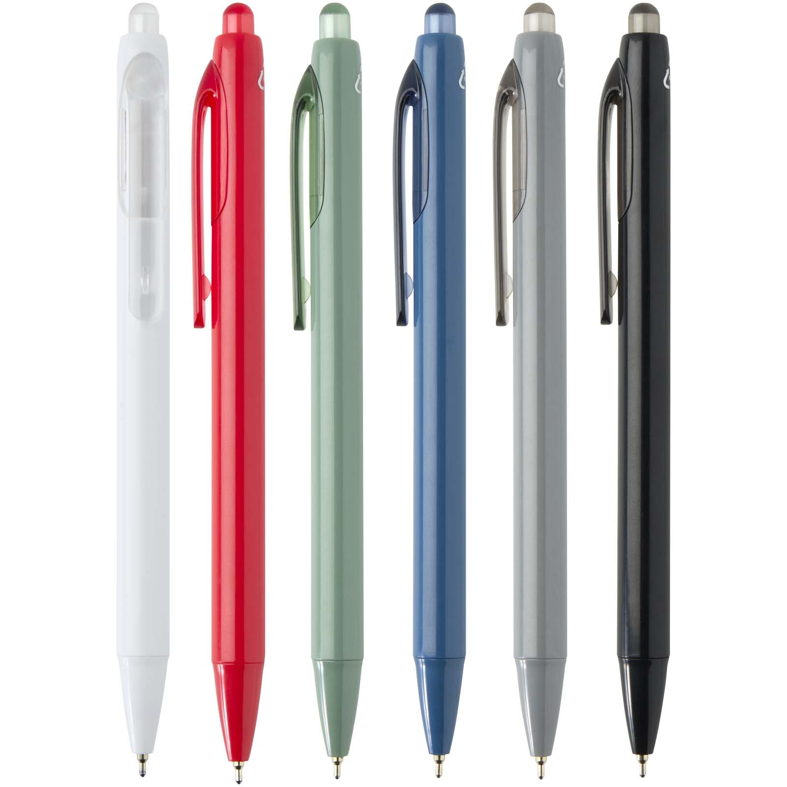 Penna a sfera a doppia iniezione in materiale riciclato certificato RCS (inchiostro blu) Glen - 106435