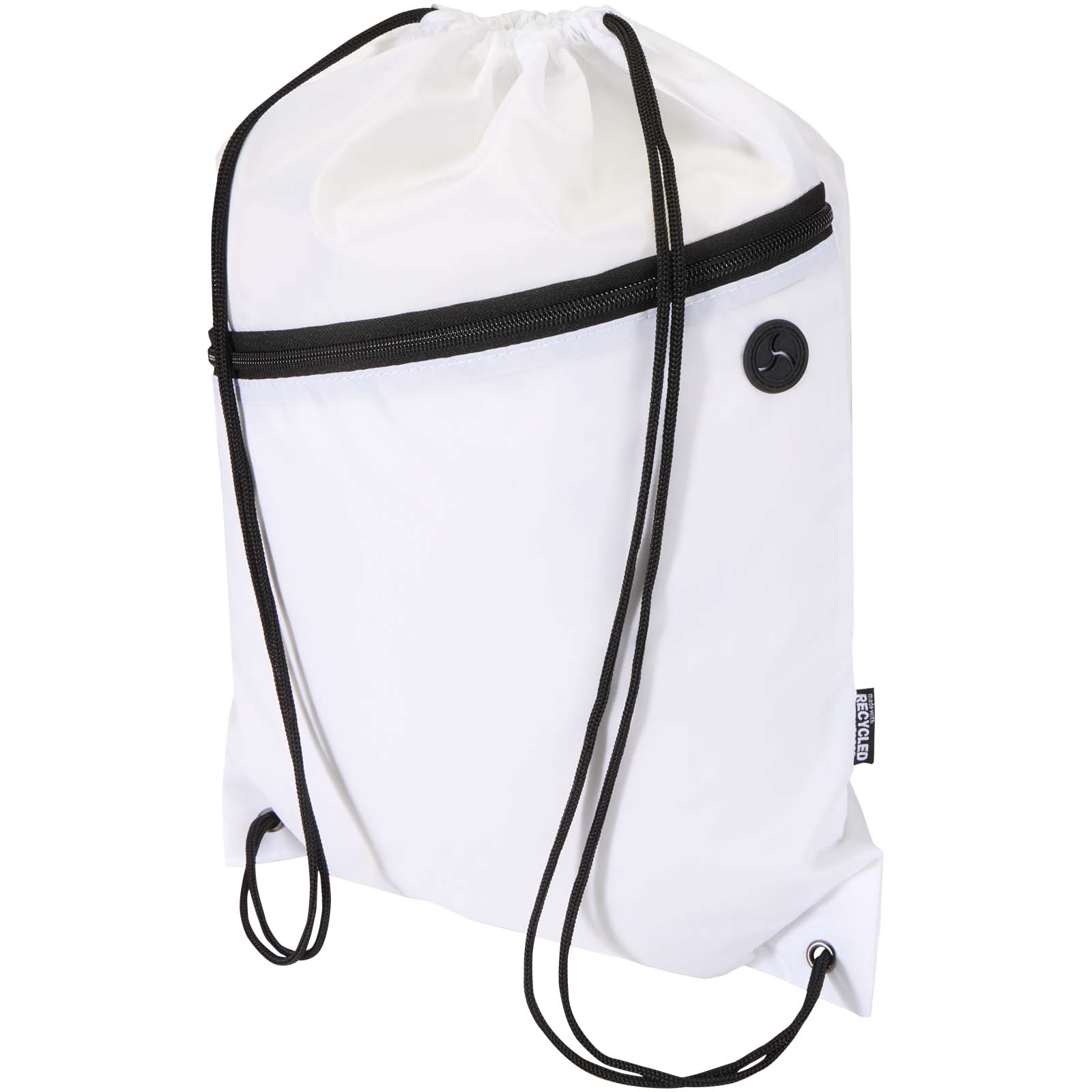 Borsa con coulisse in RPET con tasca frontale con cerniera Oriole - 5L - 130145