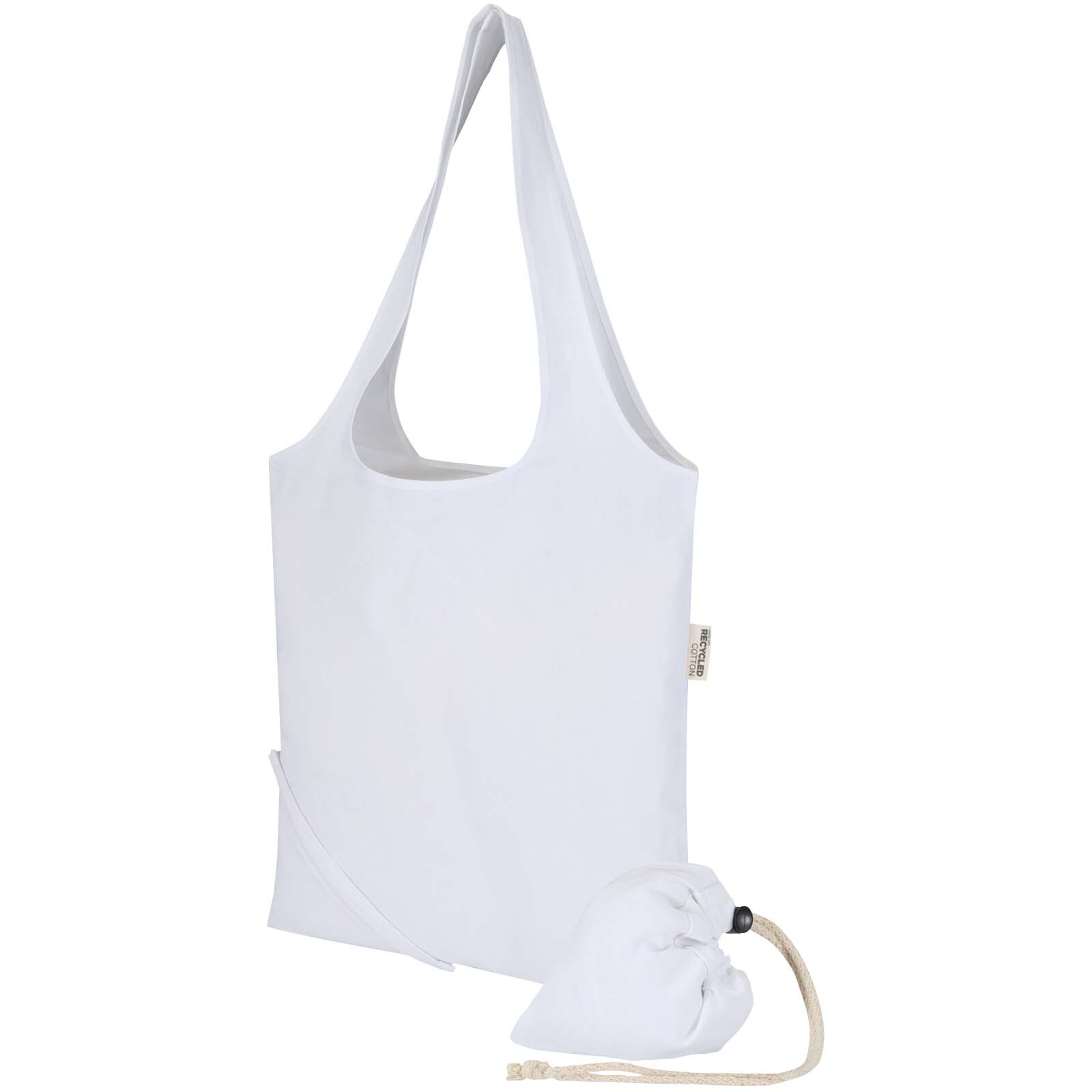 Borsa tote pieghevole in misto cotone riciclato certificato GRS da 140 g/m&sup2; Madras Blend- 7L - 120805
