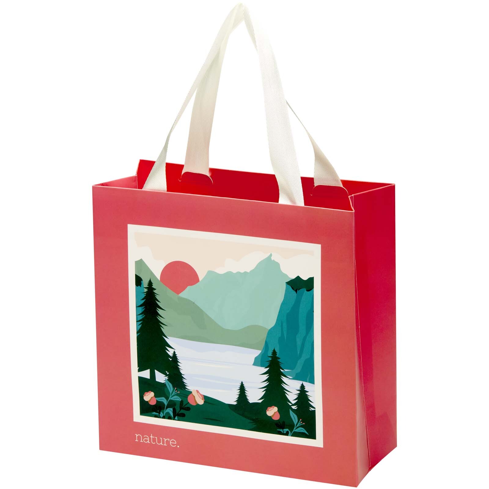 Borsa di carta da 230 g/m&sup2; con manici in nastro e laminazione opaca Smartfold  - 24 x 10 x 24 cm - 1ZM016