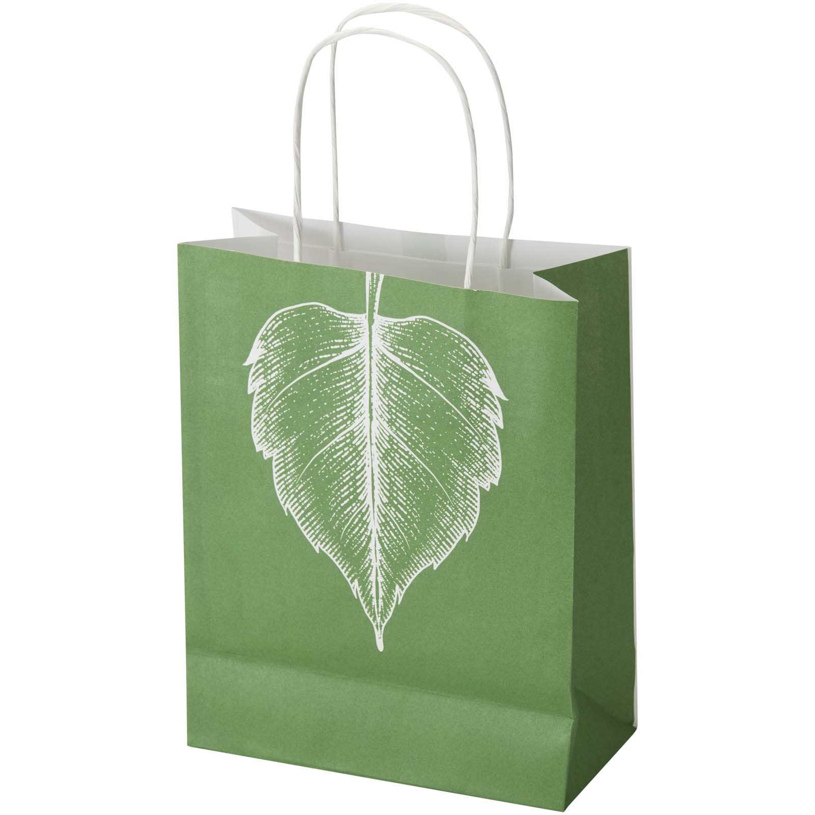 Borsa di carta Kraft da 120 g/m&sup2; con manici intrecciati - 18 x 9 x 23 cm - 1ZM021