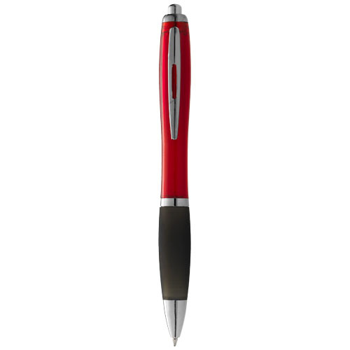 Penna a sfera Nash con fusto colorato e impugnatura nera - 106085