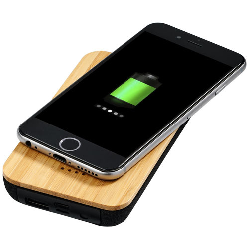 Power bank wireless Future in bambù e tessuto da 6000 mAh - 124117