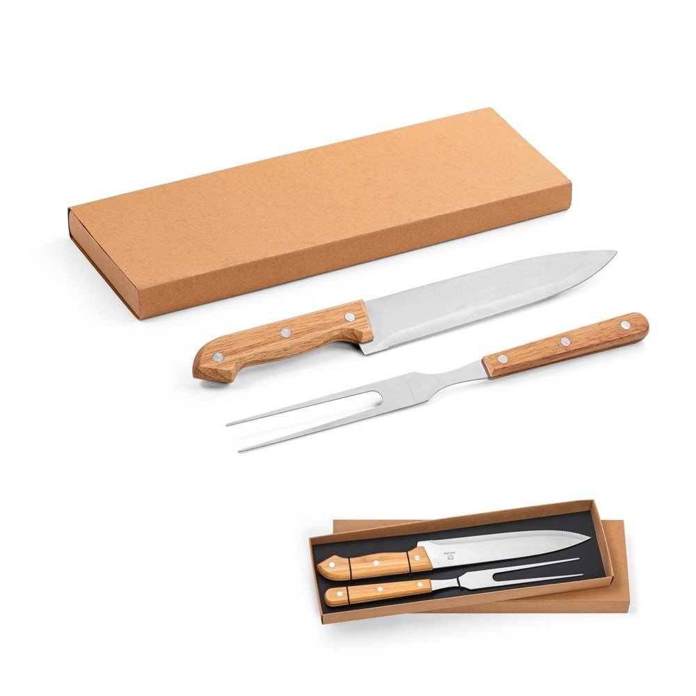 SALSA. Set per barbecue composto da 2 utensili in bambú e acciaio inossidabile - 54139
