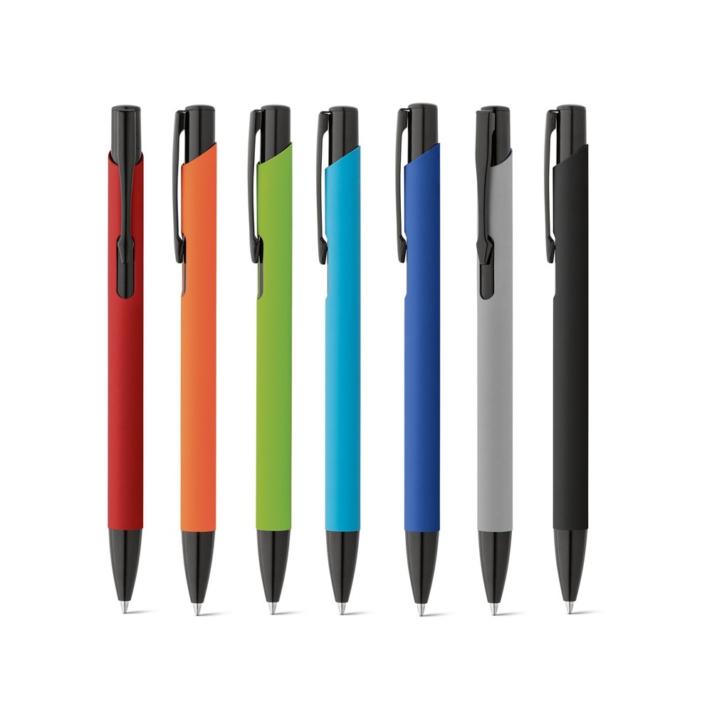 POPPINS. Penna a sfera in alluminio con finitura in gomma - 81140