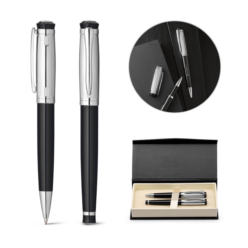 ORLANDO. Set di penna a sfera e roller in metallo con clip - 81193