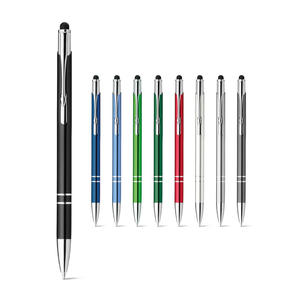 GALBA. Penna a sfera in alluminio con punta touch e clip - 91849