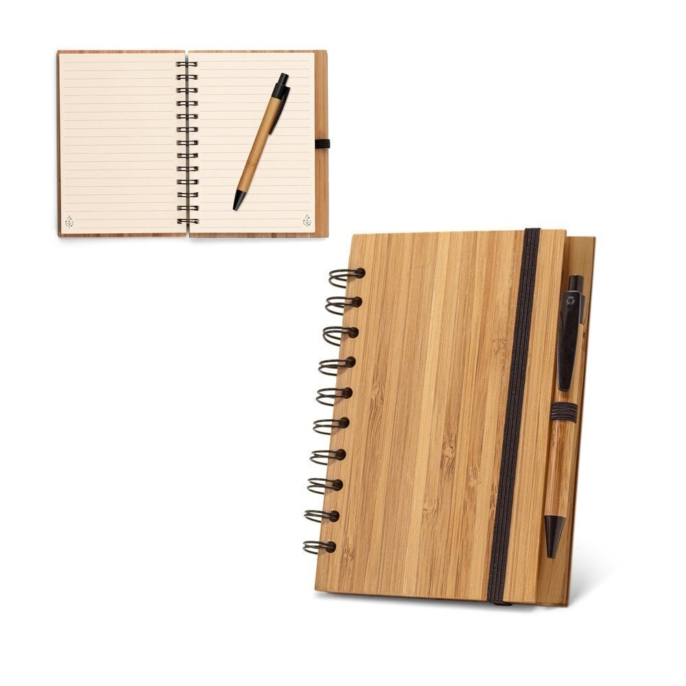 DICKENS A5. Block notes A5 con spirale in bambù e carta 100% riciclata - 93485