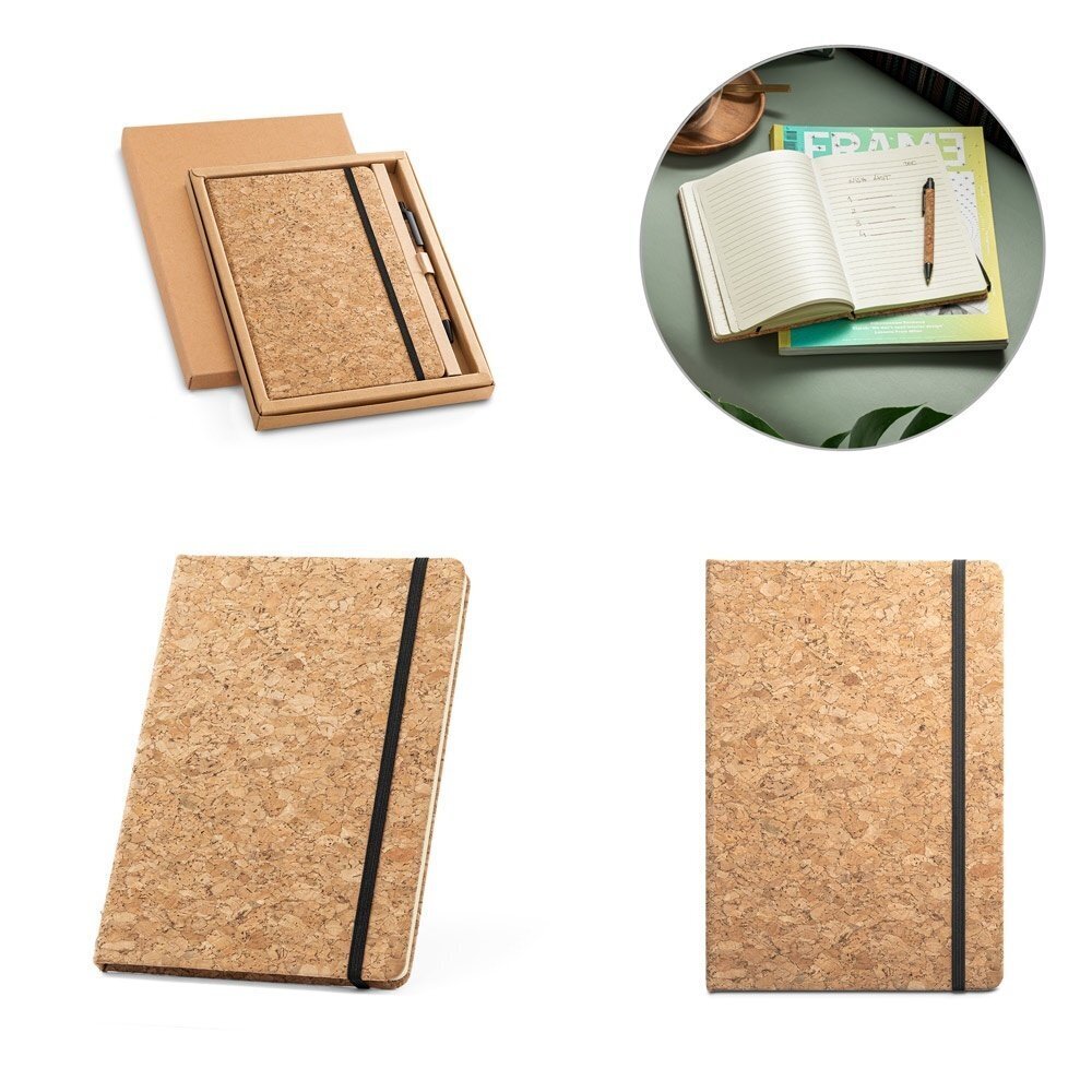 FREUD. Set block notes A5 e penna a sfera in sughero - 93578