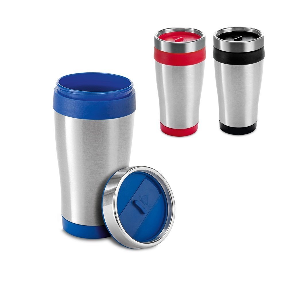 BATUM. Bicchiere da viaggio in acciaio inox e PP 420 mL - 94625