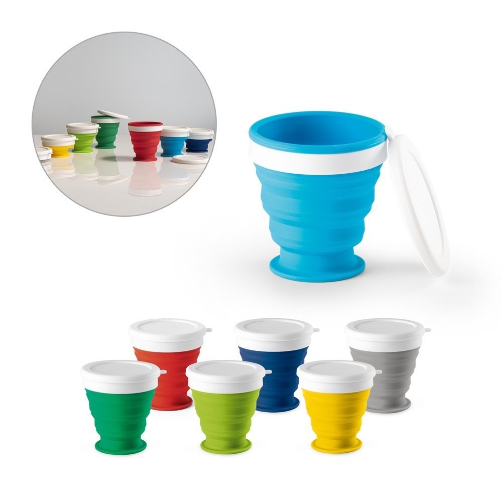 ASTRADA. Bicchiere da viaggio pieghevole in silicone e PP 250 mL - 94762