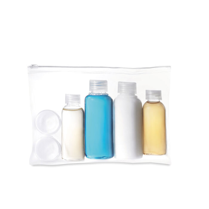 Set viaggio porta liquidi personalizzabile