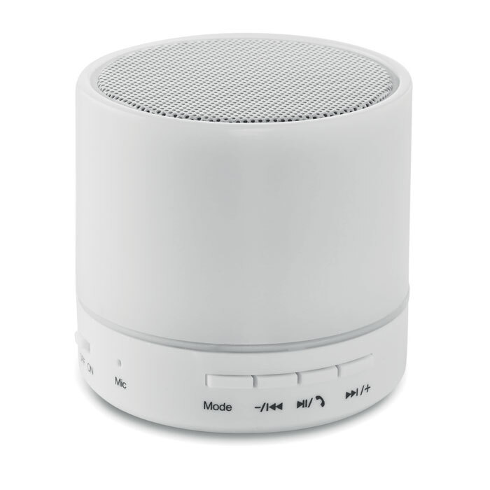 ROUND WHITE. Speaker wireless con LED - MO9062