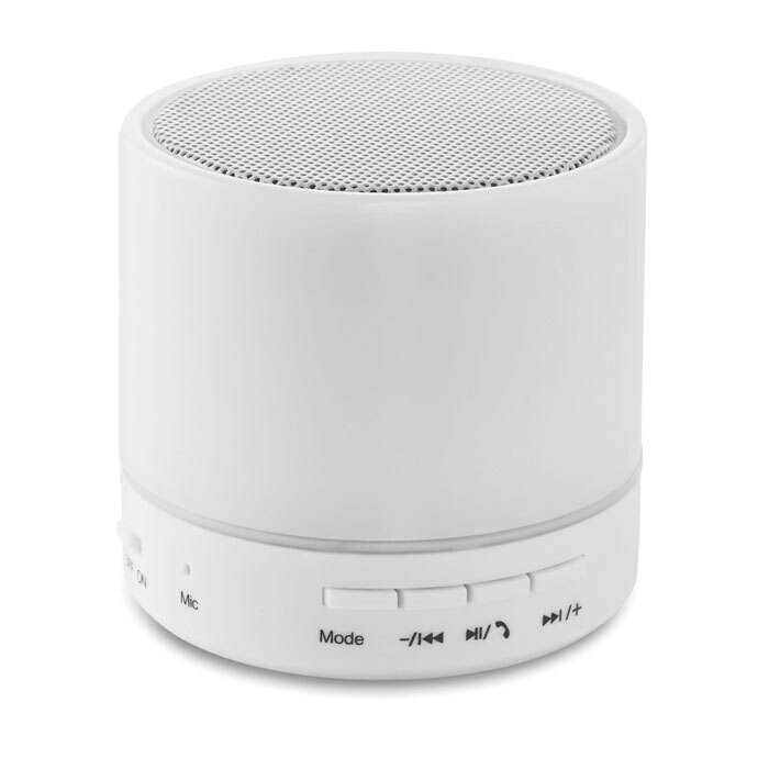 ROUND WHITE. Speaker wireless con LED - MO9062